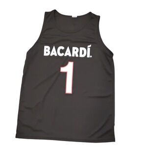 Limited‎ Edition Bacardi #1 Jersey Tank Top Sleeveless Black Graphic Adult Large